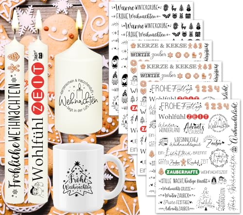 Tixlux 6 PCS Kerzentattoo Weihnachten (200+ Muster),...