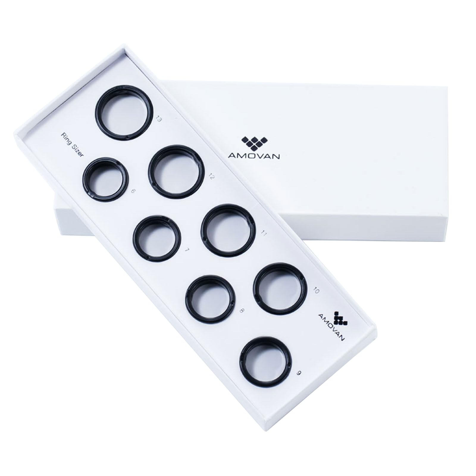 Smart Ring for Women Men, Fitness Tracker Ring with Body Temperature, Heart Rate, Blood Oxygen, Sleep Monitor,No Subscription Fee, IP68 Waterproof for iPhone & Android,(Black-White#6~13)