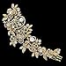 Sparkly Long Flower Hair Comb Rhinestone Hairpins Bridal Wedding Hair Accessories Jewelry Austrian Crystals Hair Clips FA5027 (Gold)