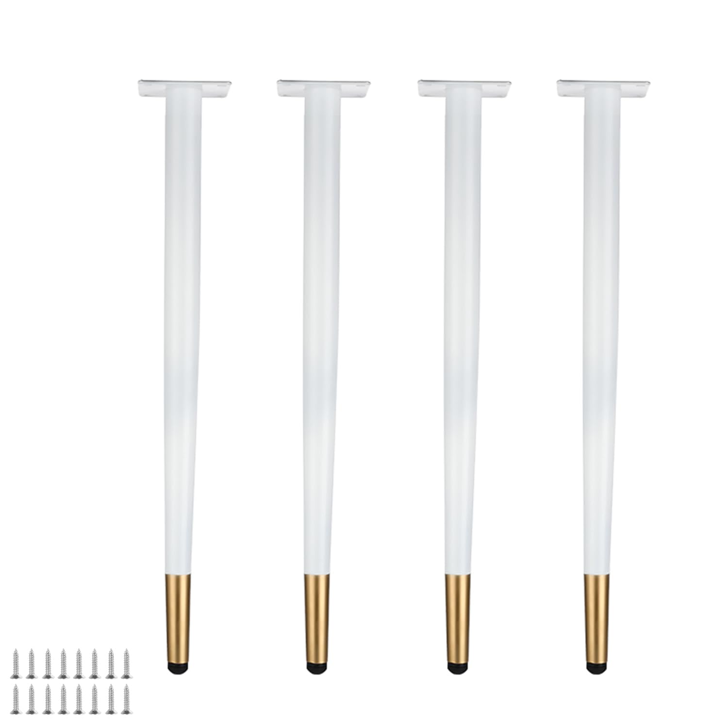 GHHVFEC Black Metal Tapered Table Legs - Steel Replacement Feet for Sofa, Chair, Cabinet, Dresser, TV Stand - Includes Screws, Durable Support for Home Furniture