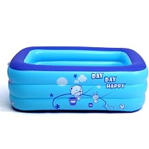 inflatable pool inflatable family swimming pool rectangular paddling swimming pool inflatable adult pool swimming center paddling pool Color Blue, Size 180*130*63cm