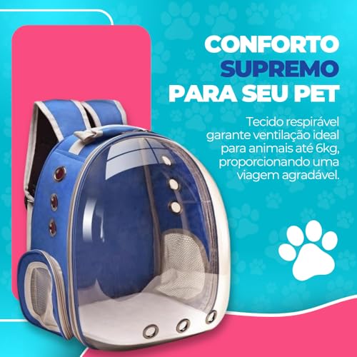 Mochila De Transporte Para Pets Cachorros E Gatos Com Ventilação Transparente E Visão Panorâmica Bol