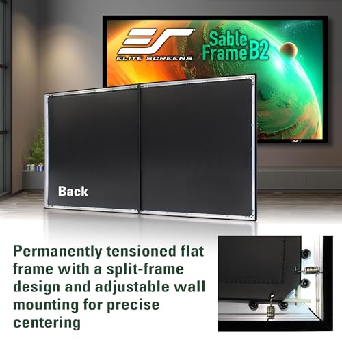 Image of Elite Screens Sable Frame B2, 100-inch Diag. 16:9, Active 3D / 4K Ultra HD Fixed Frame Home Theater Projection Projector Screen Kit, SB100WH2