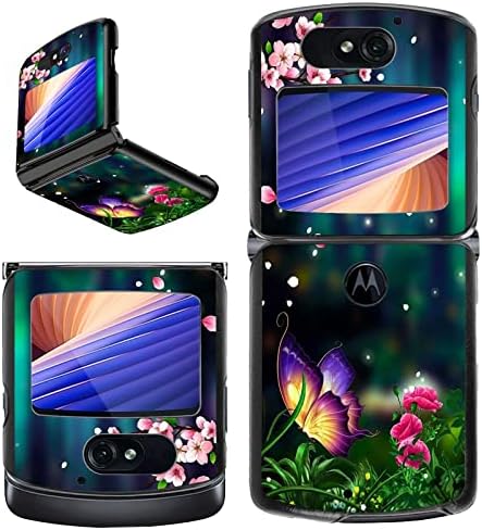Case for Motorola RAZR 5G Case, for Moto RAZR 5G Flip Phone Case, Slim Lightweight Hard PC Shookproof Protection Anti-Scratch Cover for Motorola Moto RAZR 5G Flip Phone (2020) XT2071,Butterfly Forest