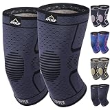 APEXUP Compression Knee Brace for Women, Copper Compression Sleeve for Knee Support, Arthritis Pain Relief, Meniscus Tear, ACL, Running (M, Black)