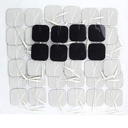 Syrtenty TENS Unit Pads 2x2 44 pcs Reusable Replacement Electrode Patches for Electrotherapy