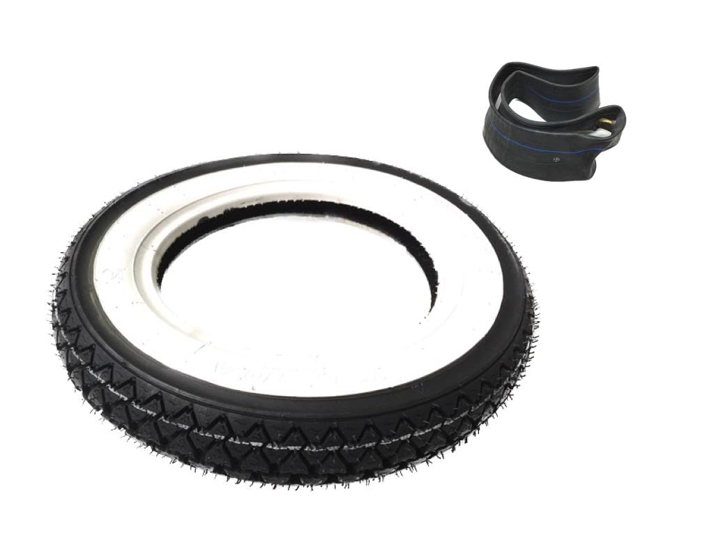 Weißwand Reifen & Schlauch Set 3.00-10 K333 42J – passend für Vespa PK 50, V50 Special, PX, Primavera, Jog 50 – Klassischer Look & Top-Fahreigenschaften