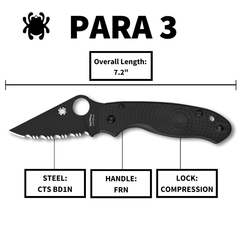 Amazon.com : Spyderco Para 3 Lightweight Folding Utility