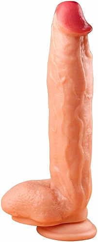 Consolador realista realista enorme pene juguetes sexuales para mujeres, consolador de 12 pulgadas de grosor con copa fuerte para jugar con manos