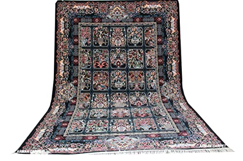 Image of High Density Export Quality Classical Pure Silk Carpet for Your Hall & Living Room 4 X 6 Feet (90x150 cm) Ivory Multi