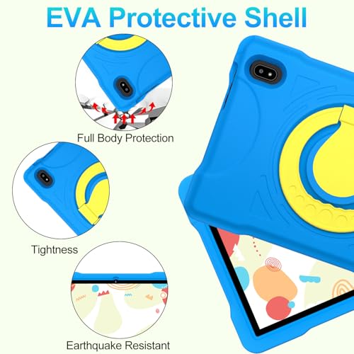 Image of Kids Tablet 10 Inch Android 15 Tablets, 30GB RAM 64GB ROM 1TB Expand, Octa-Core Tablet with Gemini AI, 6000mAh, 5G WiFi, HD IPS Display, Widevine L1, Parental Control, Drop-Proof EVA Case - Blue