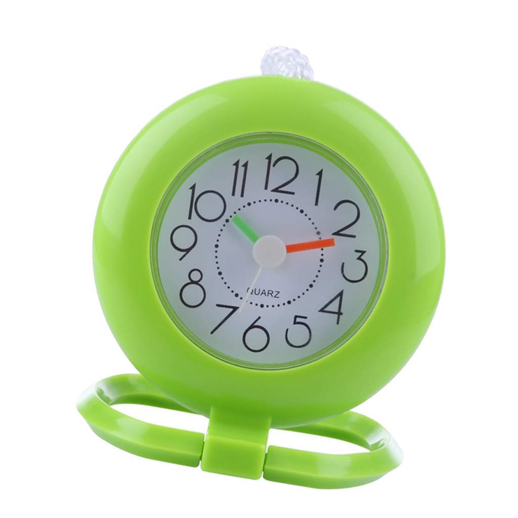 Inzopo Bathroom Shower Wall Clock Slate Hanging Clock with Ring Towel Hook, Water Proof, Silently, To Hang or Stand - Green Green