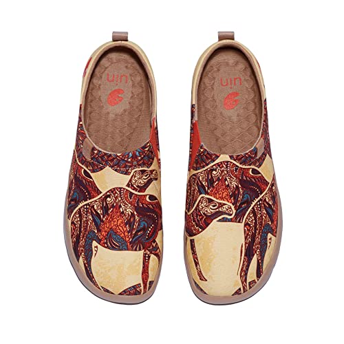 Image of UIN Women's Artistic Slip-On Shoes Vibrant Floral Casual Loafers Lightweight Comfortable Travel Footwear