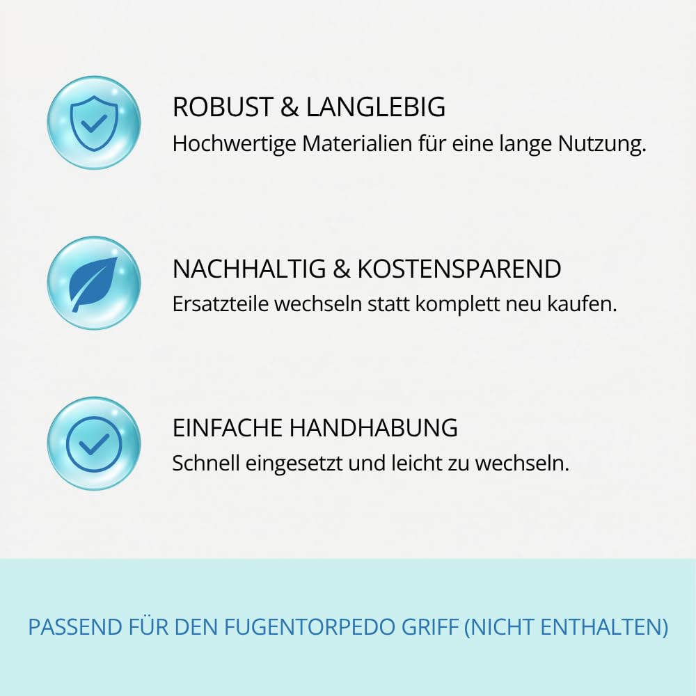 Fugentorpedo Ersatz-Set 2 mm – 2 Diamant-Schleifstege + 1 Fugenbürste – Nachfüllset für schmale zementäre Fliesenfugen in Bad, Küche, Dusche & WC
