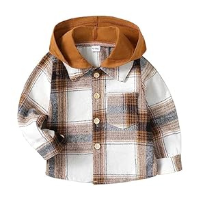 Baby Toddler Boys Long Sleeve Shirt Flannel Buffalo Plaid Shirts Button Down Jacket Top Outfit Fall Winter Clothes