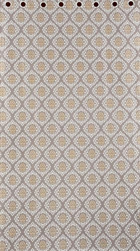 Image of Polyester Nexus Design Printed Room Darkening Door Curtain 9 Feet Long Set of 2 | Blackout Curtains for Bedroom Living Room Decor - Brown