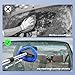 BNGXR Car Windshield Cleaning Tool Set, 2026 Upgraded Interior Exterior Auto Glass Cleaner Kit with Detachable Handle, 4 Reusable Microfiber Pads, Extendable Wiper Brush (Blue)