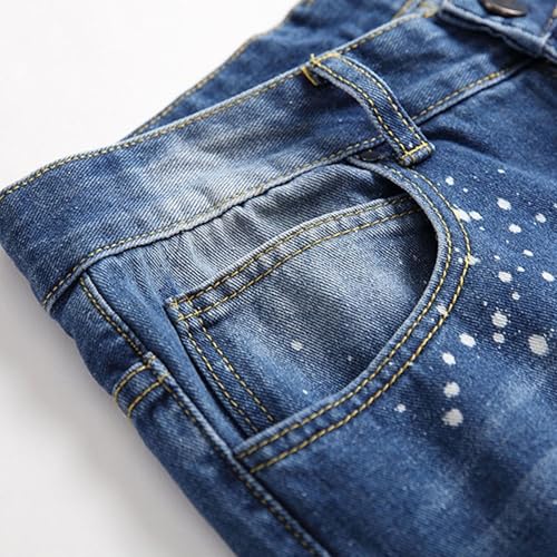 Ripped Slim Fit Stretch Jeans Men Regular Fit Straight Leg Denim Pants Casual Summer Trousers Durable Comfortable Wear4