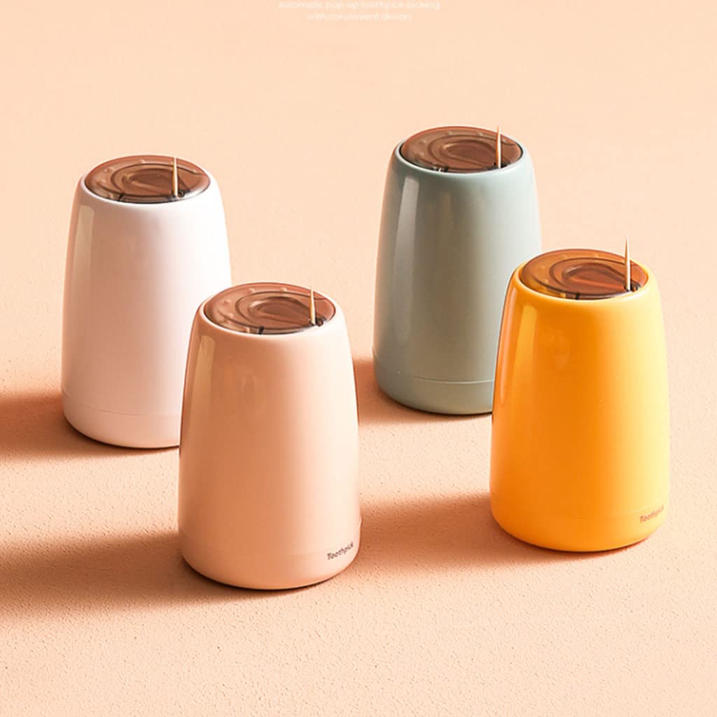 Zahnstocherspender, Zahnstocherbox, modischer automatischer Halter aus Kunststoff für den Schreibtisch, einfacher Druckknopf-Pop-up-Halter für Cafés und Hotels