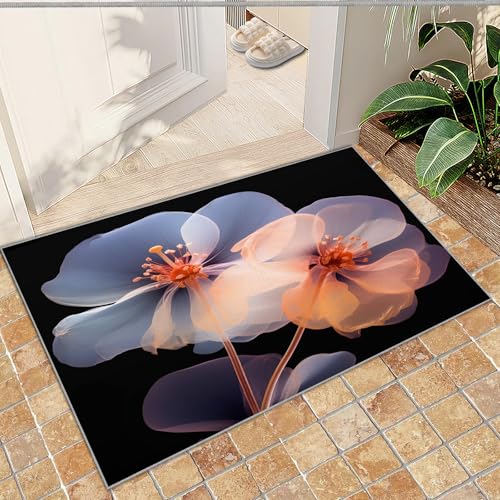 Transparent Tulips Rug 3x5 Modern Art Flower Indoor Carpet
