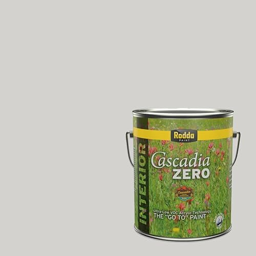 Miniatura 1 de Rodda Paint CASCADIA ZERO - Pintura satinada e imprimación para interiores en uno, 1 galón, Snowglory