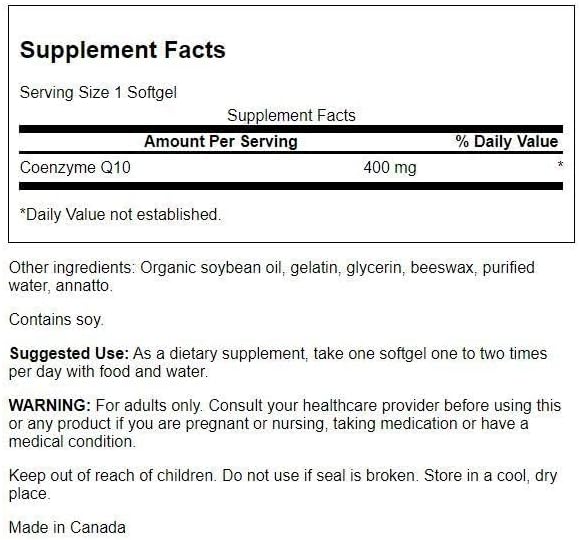 Swanson CoQ10 - Helps Promote Heart Health, Energy Support, & Aids Overall Cardiovascular System Health - Maintain Coenzyme Q10 Supplement - (30 Softgels, 400mg Each) - Image 2