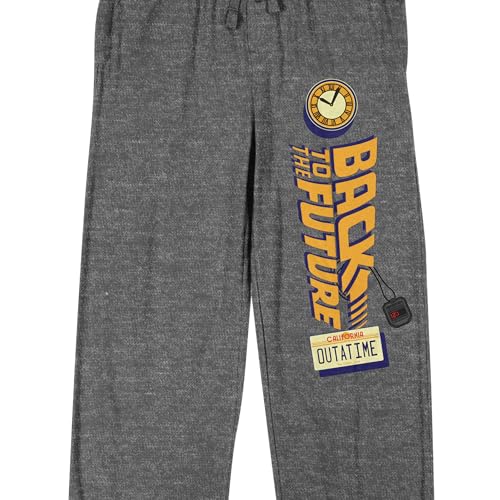 Back to The Future Title Art Men's Heather Gray Sleep Pajama Pants2