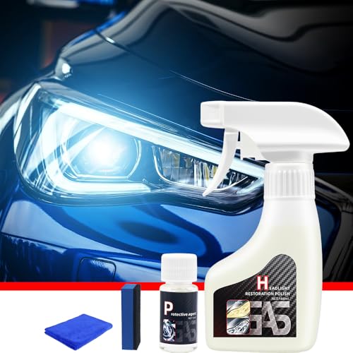 Kuirunrx® Kit Di Ripristino Fari Auto, Spray Liquido Lucidante Per Fari Gialli O Opachi, Trattamento Professionale Per Fanali Anabbaglianti Ossidati E Sbiaditi, Facile Da Usare (180Ml) - 6