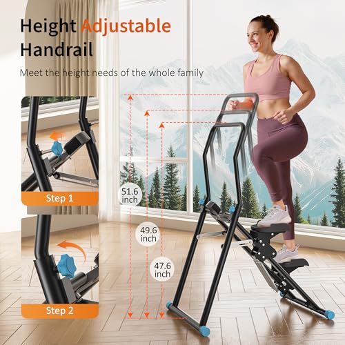 Image of MOMODA Stair Stepper Resistance Adjustable Folding Vertical Climber Machine for Home Gym Full-Body Workout