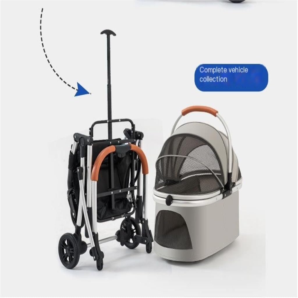 Pet Strollers Multifunctional Pet Stroller Outdoor Travel Large Dog Stroller Portable Foldable Pet Stroller Dog Walking Cart Pet Stroller Medium(Black)