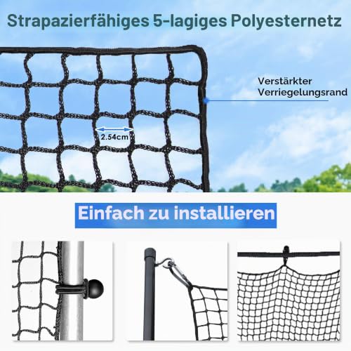 ORIENTOOLS Golf Übungszaunnetz 3mx3m/3mx4,5m/3mx6m, Polyester Golf-Übungsnetz Tragbares Golfnetz für Drinnen und Draußen, verstellbares Schutznetz mit Seil und Schnalle für Garten, und Innenbereich