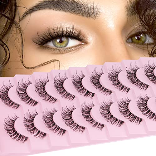 Falsche Wimpern Natürlich 3D Fake Lashes Natural Look Kurze Wimpern Manga Lashes Streifenwimpern Wiederverwendbar False Eyelashes von Lvmixwig Cover