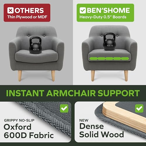 Image of BEN'SHOME Recliner Cushion Support, Fix Sagging Armchairs | 20-23 inch x 19.7 inch | Thick 0.5״ Solid Wood Boards Under Cushion with Anti-Slip Fabric to Repair Sagging Recliner Springs, Worn Cushion Replacement