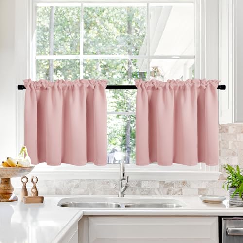 Deconovo Black Out Curtains 24 Inches Long for Living Room and Bedroom