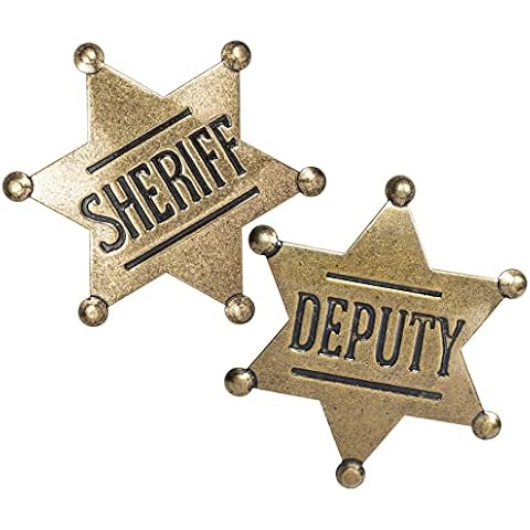 Xanight Sheriff Badges Metal for Kids Girls and Adult, Western Police Vest Badge, Deputy Sheriff Badge, Cowboy Party Decoration Badge 2 Pcs Cover