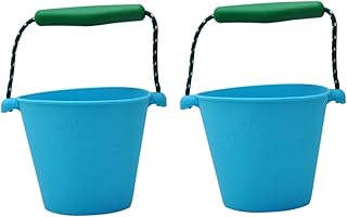 Toddmomy Collapsible Outdoor Bucket 2pcs Sand Bucket Travel Beach Toys Collapsible Sand Toys for Beach Silicone Collapsible Bucket Folding Bucket