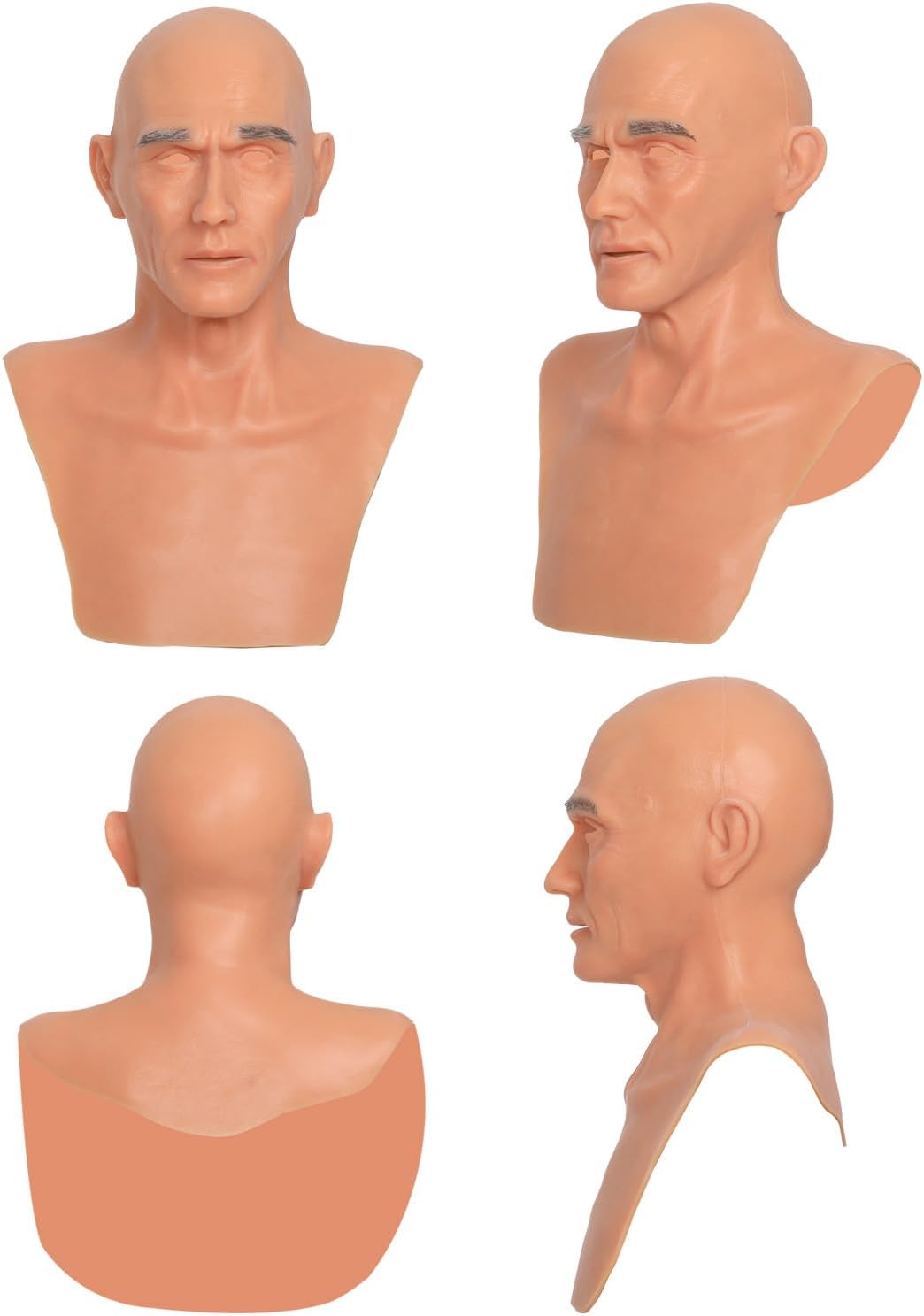 Charles Silicone Head Mask Realistic Old Man Face Masks Cosplay Prank Costume Props Masquerade