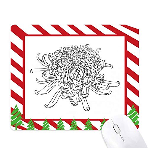 Tapis de souris fleur chrysanthème motif canne de Noël idée cadeau originale