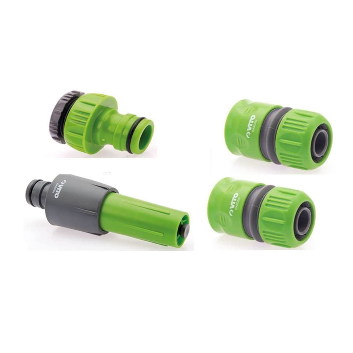 VITO - KIT Tuyau arrosage Tressé 50 mètres diam 25mm 1'+ 4 Accessoires Diam 25mm Complet