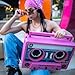 Bumpboxx Remixx Retro Bluetooth Boombox | Portable Cassette-Style Speaker with High-Fidelity Sound & Wireless Mic | Onyx Black