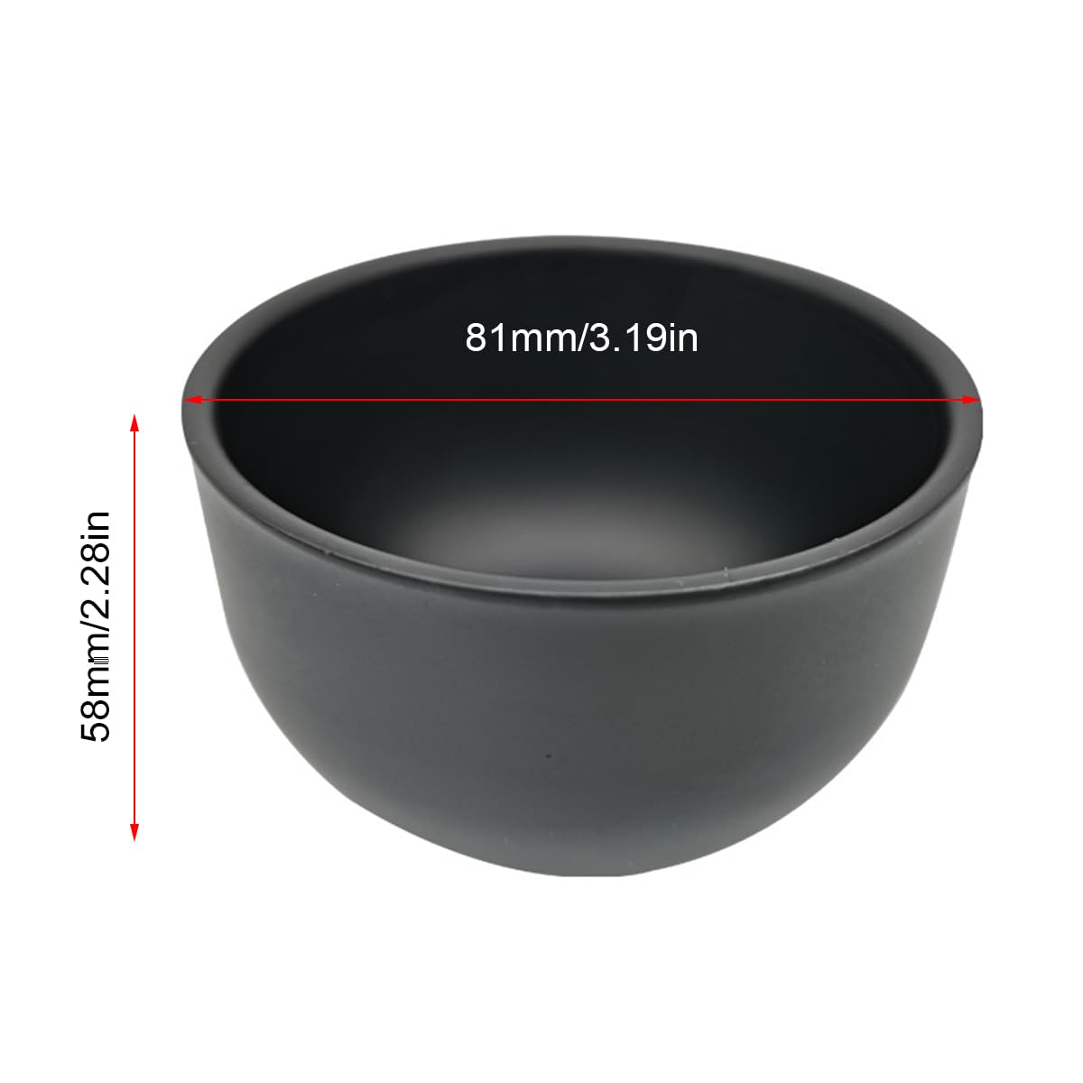 Kiuiom Cuenco para Crema Afeitar Acero Inoxidable,Tazón Espuma Afeitar,Bandeja de Espuma de Afeitar,Taza de Afeitar,para Afeitado Húmedo,Taza Jabón Afeitar Duradera para Hombres,Negra Calibre 81mm