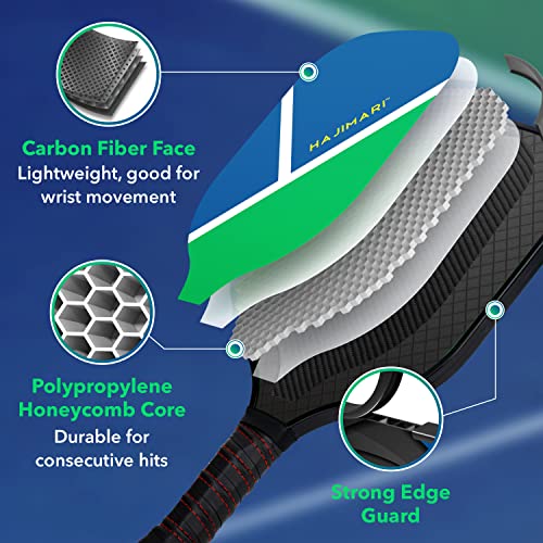 Hajimari Pickleball Set Solo Play Combo 1 Carbon Paddle & 3 Balls - Outdoors/Indoors Pickleball Exercise - Image 4