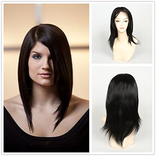 Wigsroyal Human Hair Full Lace Wigs With Baby Hair Straight Black Wig Remy Human Hair Full Lace Wig 12" #1 Small Cap Size