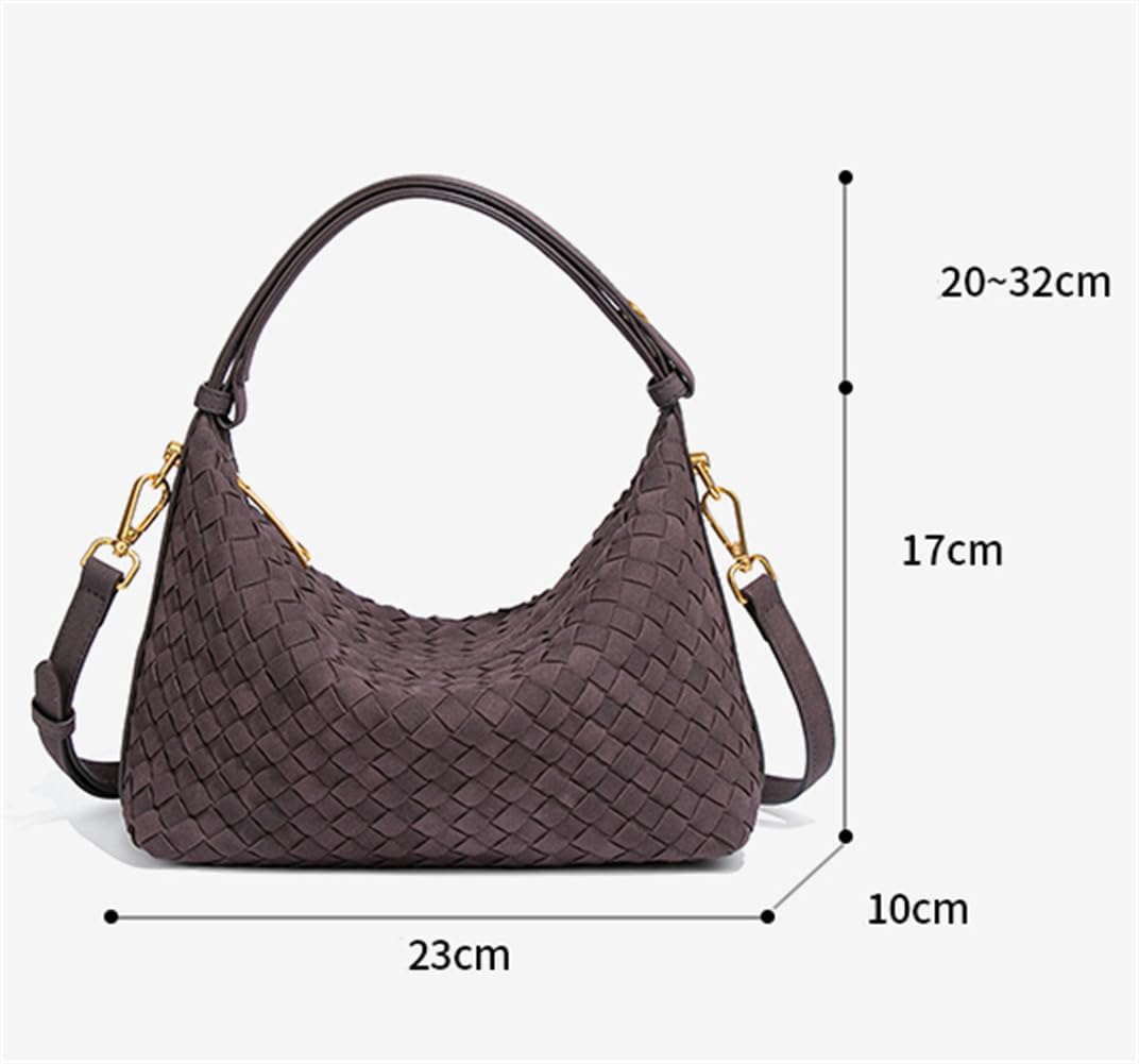 Suede Woven Tote Bag Shoulder Purse for Women Faux Suede Crossbody Handbag Clutch Woven Hobo Bag Satchel Slouchy Handbag 2025 - Image 7