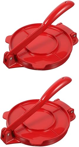 Didiseaon 2 piezas de prensa de masa para panqueques, fabricante de tortillas antiadherentes, herramienta de fabricación de pierogi, molde de prensa