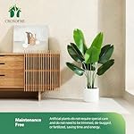 CROSOFMI Künstliche Paradiesvogel Pflanze 120cm künstliche Tropische Palme mit 8 Blättern perfekte künstliche Pflanzen im Topf für drinnen und draußen Haus Büro Garten Moderne Dekoration（1 Pack） – Bild 3
