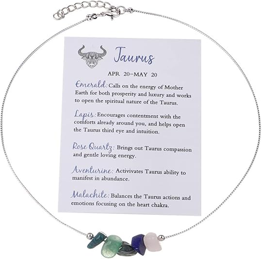 12 Constellation Zodiac Sign Choker Necklace Raw Crystal Natural Stone Healing Chakra Gemstone Horoscope Astrology Jewelry for Women Birthday Gift