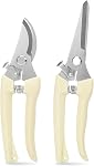 Professional Pruning Shears Set, Sharp Stainless Steel Garden Scissors with Straight & Bypass Blades, Safety Lock & Comfort Grip, Ideal for Trimming Plants, Flowers, Fruit Trees, Gardening Gifts
