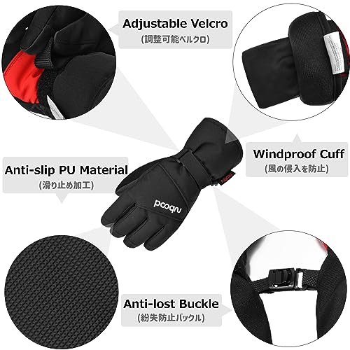 Azarxis Kids Children Snow Gloves Winter Windproof Ski Gloves For Snowboarding, Sledding, Cycling #TOP2