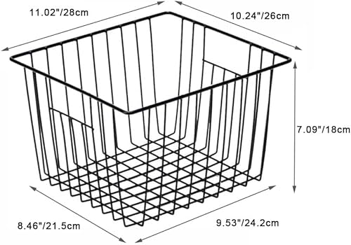 Miniatura 8 de SANNO Cestas de almacenamiento de alambre para congelador, cestas de almacenamiento de metal para el hogar, cesta organizadora para despensa,